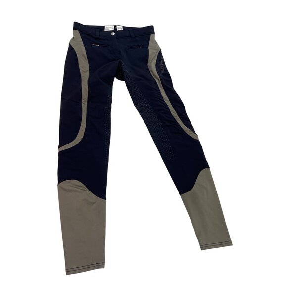 Felix Bühler Womens Navy & Gray Riding Breeches Size 24 Stretch Fabric 89f - Picture 1 of 6